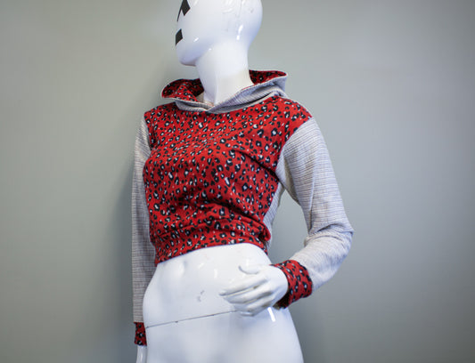 RUBY LEOPARD - CROPPED PULLOVER HOODIE