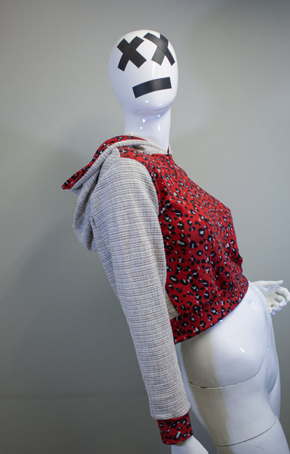 RUBY LEOPARD - CROPPED PULLOVER HOODIE