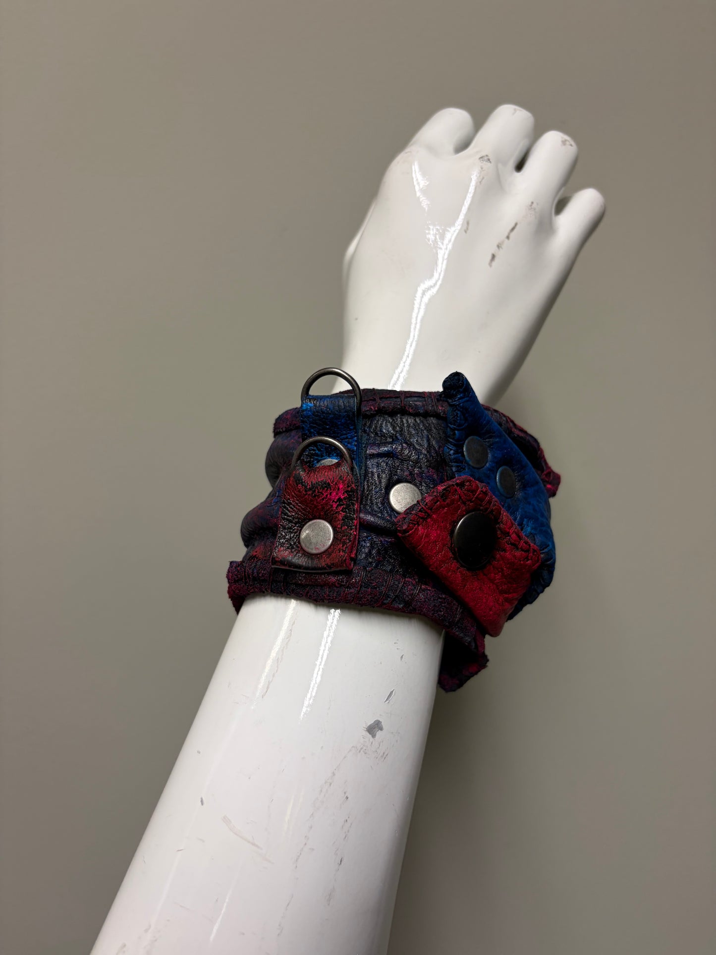 *COMING SOON* NEON NIGHT SHIFT - Leather Cuff in Pink + Blue