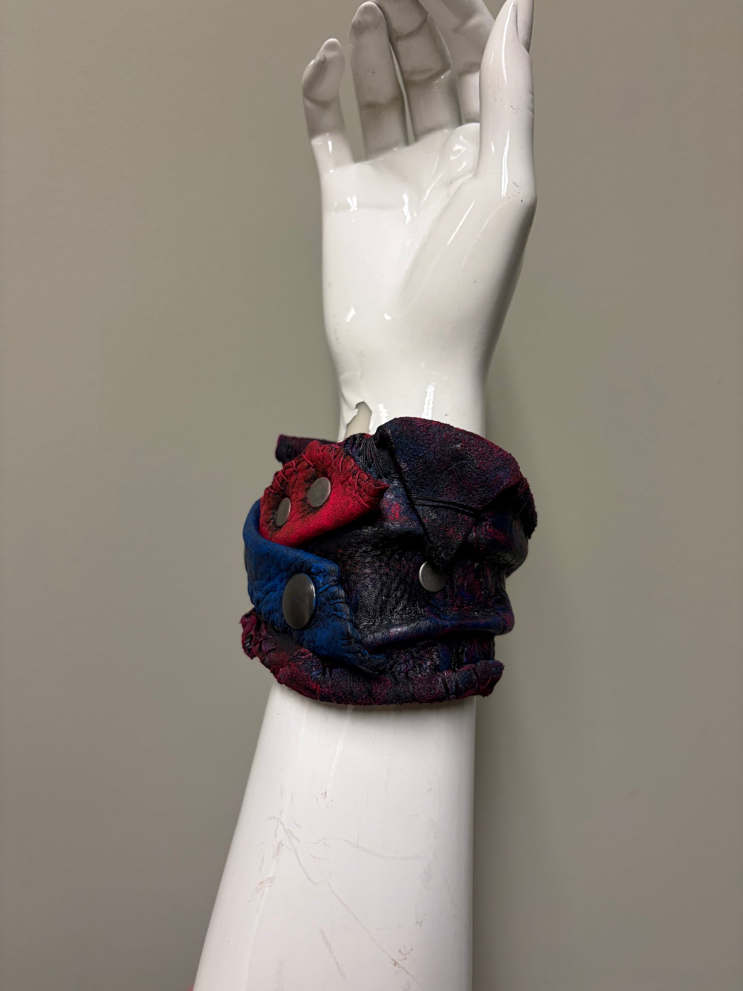 *COMING SOON* NEON NIGHT SHIFT - Leather Cuff in Pink + Blue