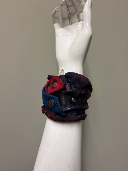 *COMING SOON* NEON NIGHT SHIFT - Leather Cuff in Pink + Blue