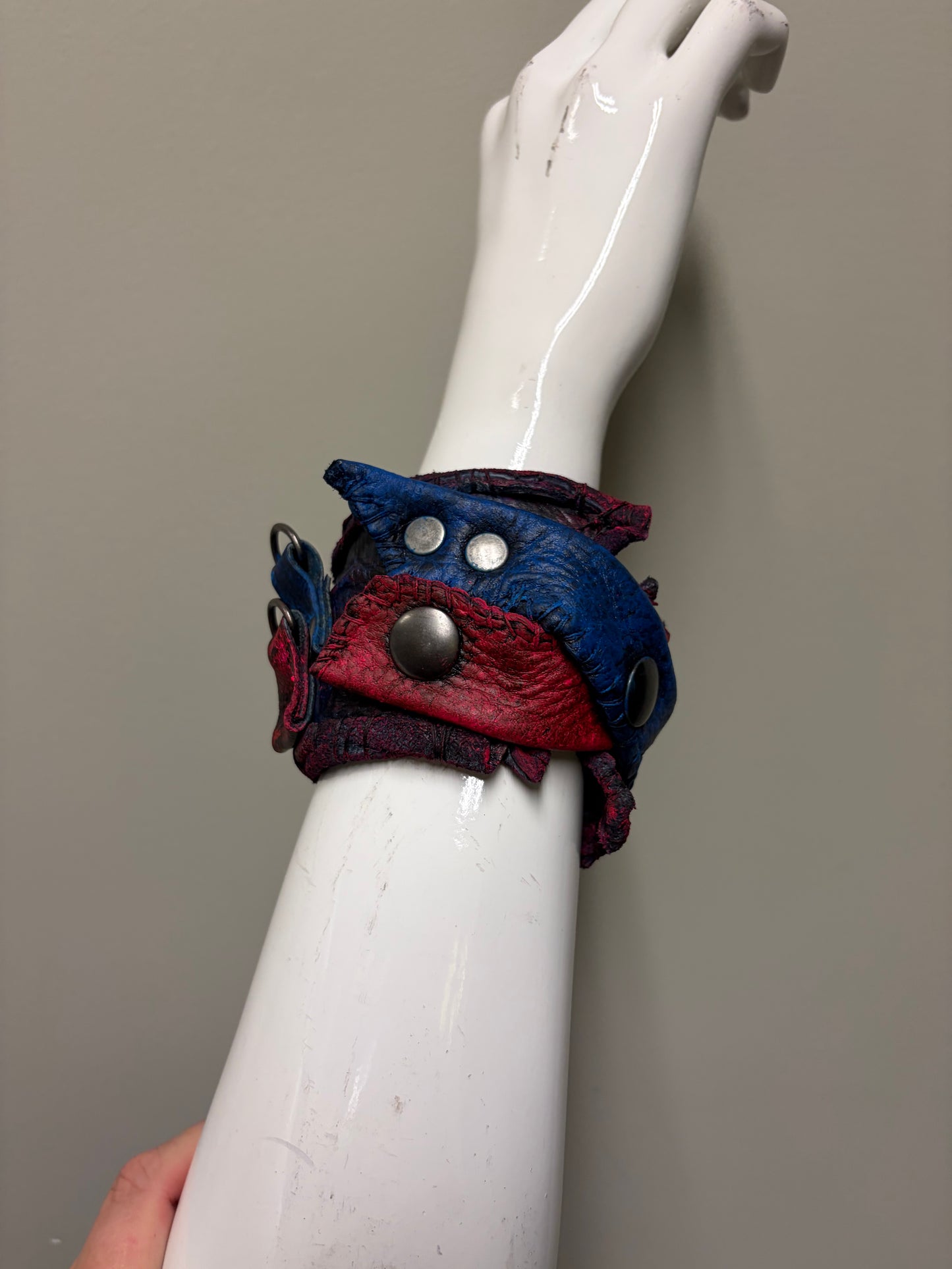 *COMING SOON* NEON NIGHT SHIFT - Leather Cuff in Pink + Blue