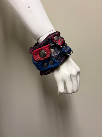 *COMING SOON* NEON NIGHT SHIFT - Leather Cuff in Pink + Blue
