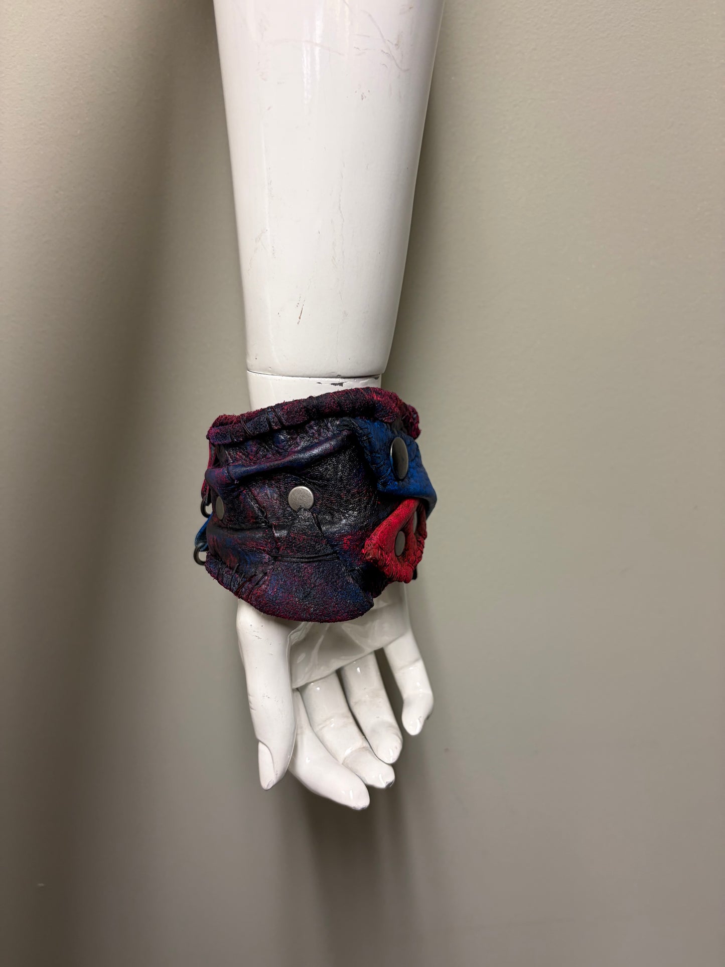 *COMING SOON* NEON NIGHT SHIFT - Leather Cuff in Pink + Blue