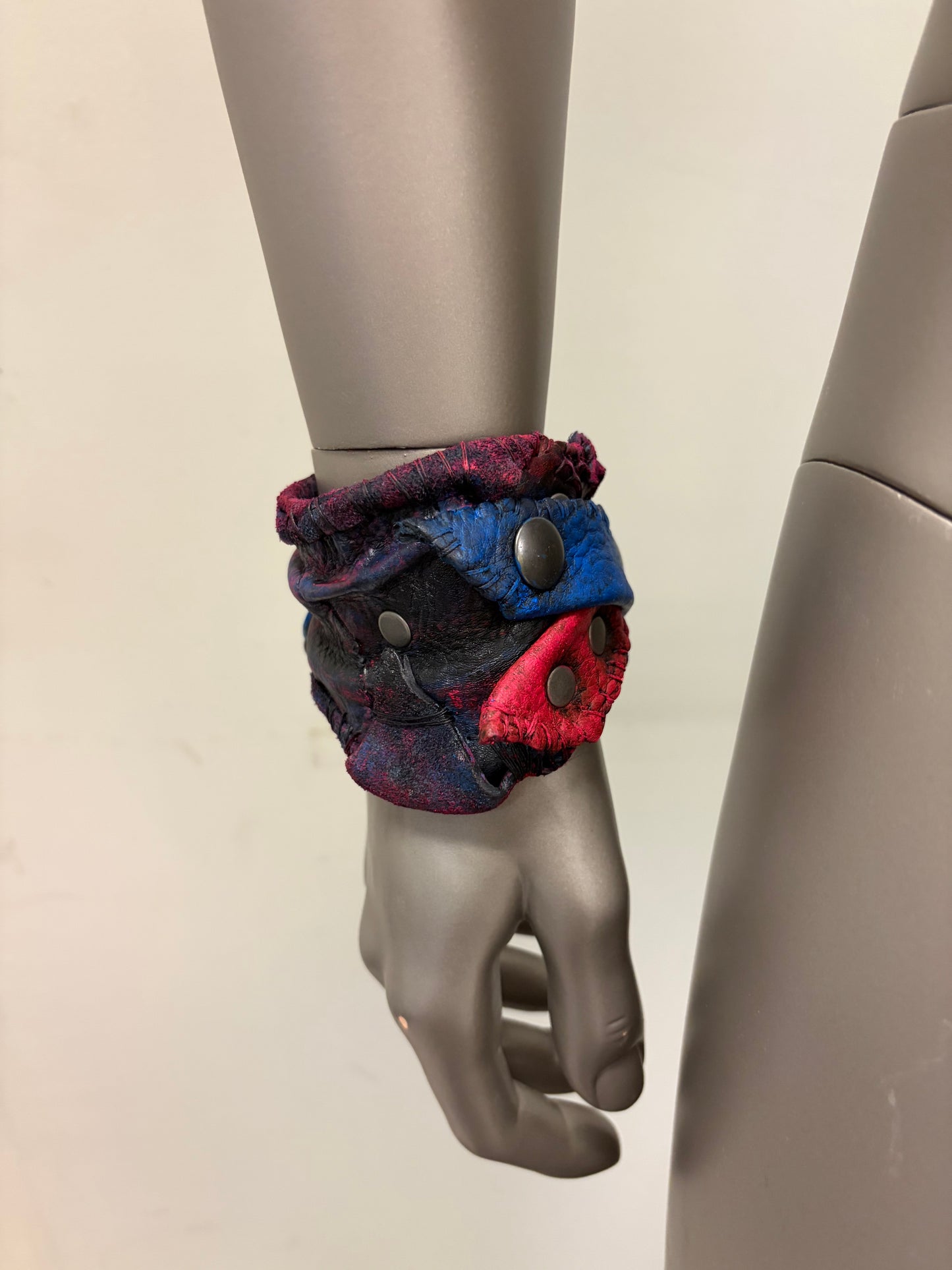 *COMING SOON* NEON NIGHT SHIFT - Leather Cuff in Pink + Blue