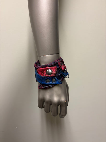 *COMING SOON* NEON NIGHT SHIFT - Leather Cuff in Pink + Blue