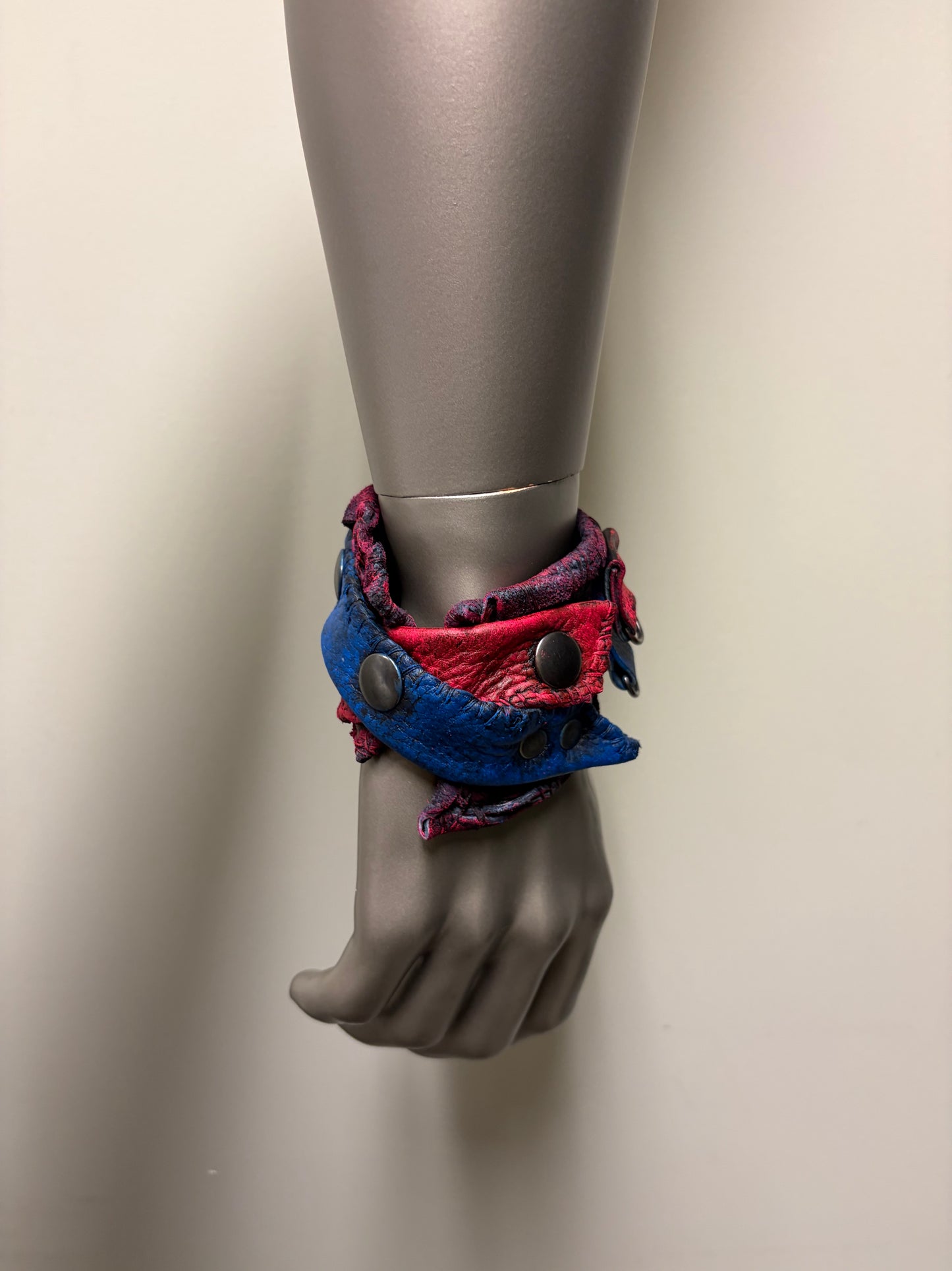 *COMING SOON* NEON NIGHT SHIFT - Leather Cuff in Pink + Blue