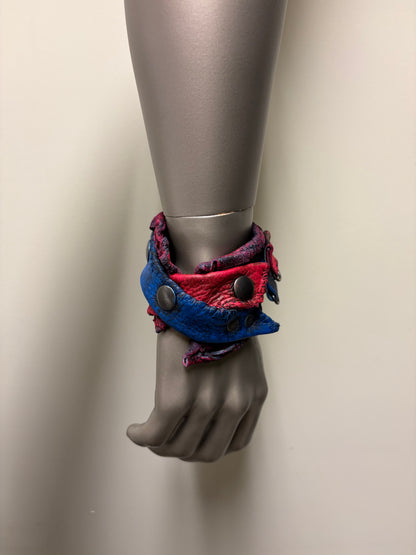 *COMING SOON* NEON NIGHT SHIFT - Leather Cuff in Pink + Blue