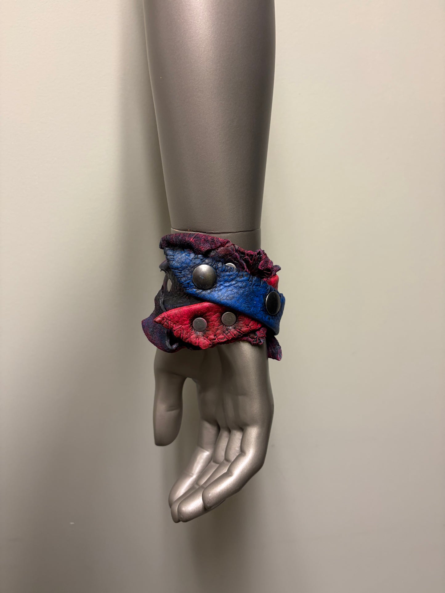 *COMING SOON* NEON NIGHT SHIFT - Leather Cuff in Pink + Blue