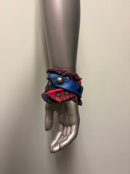*COMING SOON* NEON NIGHT SHIFT - Leather Cuff in Pink + Blue