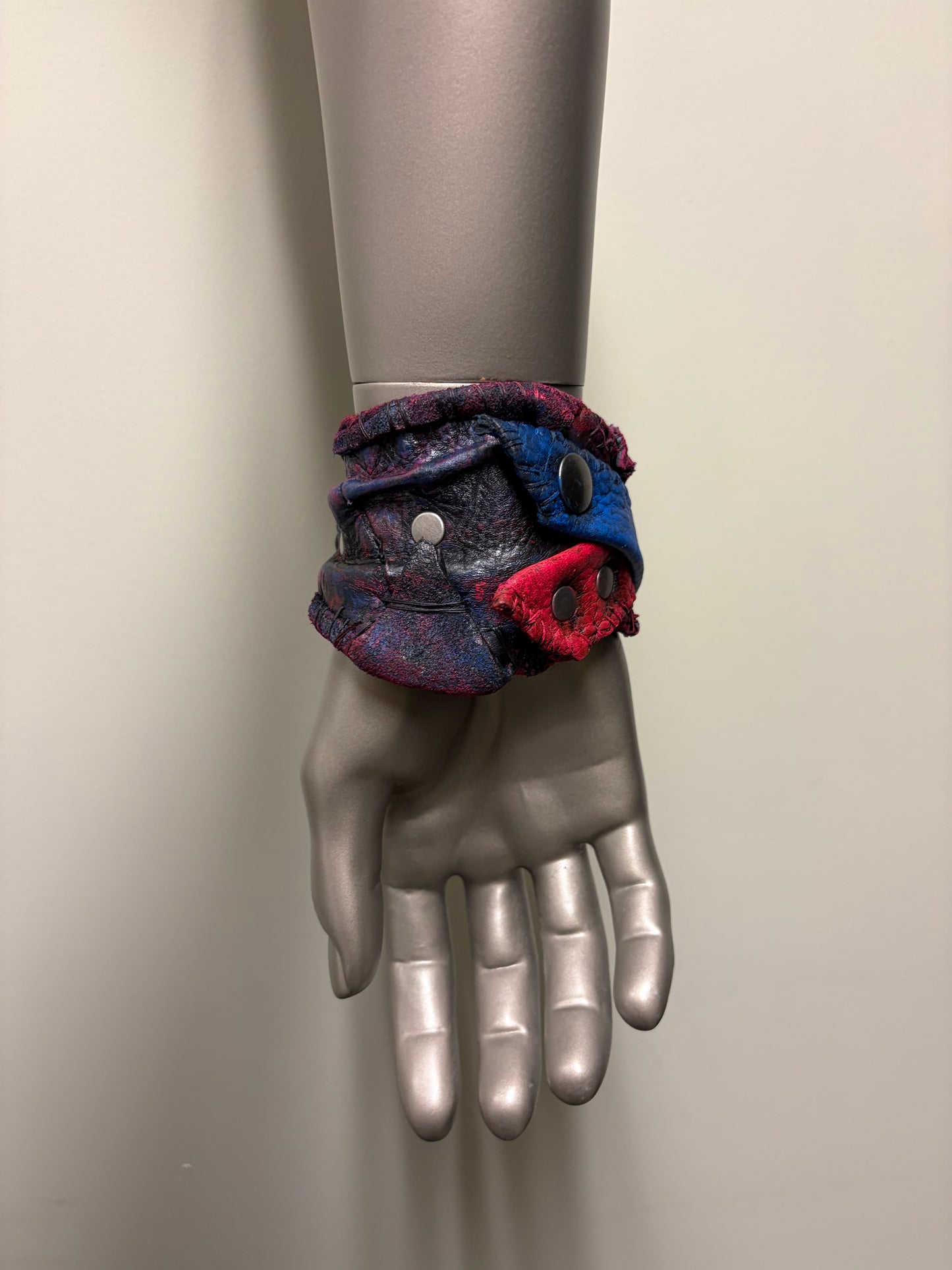 *COMING SOON* NEON NIGHT SHIFT - Leather Cuff in Pink + Blue