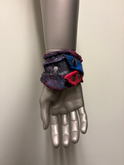 *COMING SOON* NEON NIGHT SHIFT - Leather Cuff in Pink + Blue