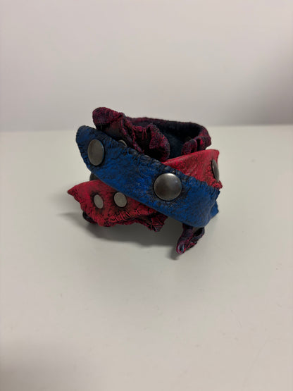 *COMING SOON* NEON NIGHT SHIFT - Leather Cuff in Pink + Blue