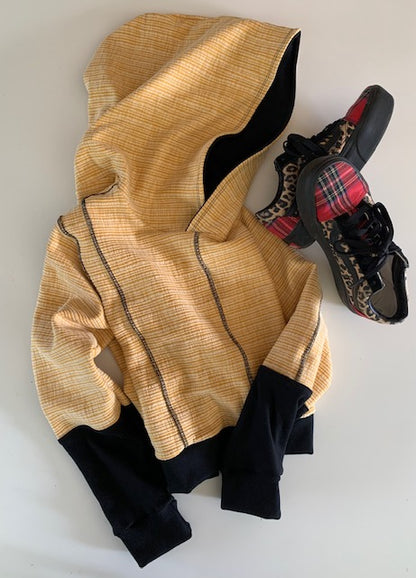 YELLOW JACKET - CROPPED PULLOVER HOODIE