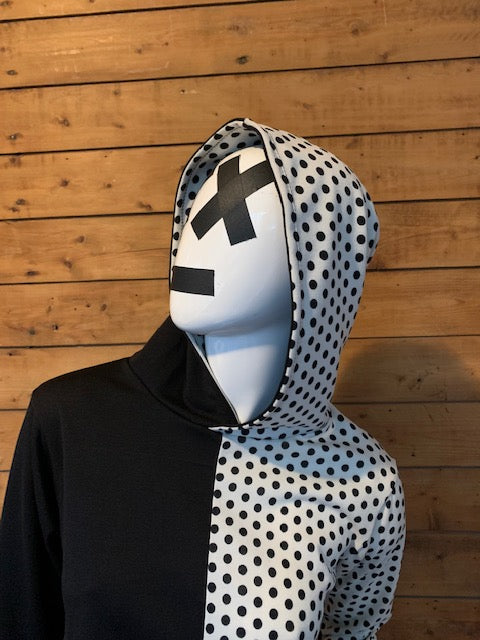 DUALITY DOTS CROPPED PULLOVER HOODIE