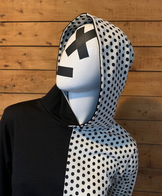 DUALITY DOTS CROPPED PULLOVER HOODIE